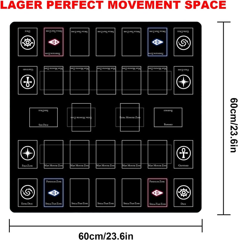 sabermaster Card Rubber Mat - 2 Player, Square playmat for Gamer 60x60cm/23.6x23.6inch - Image 2